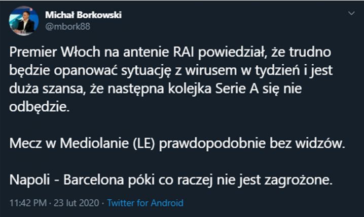 Następna kolejka SERIE A może zostać odwołana!